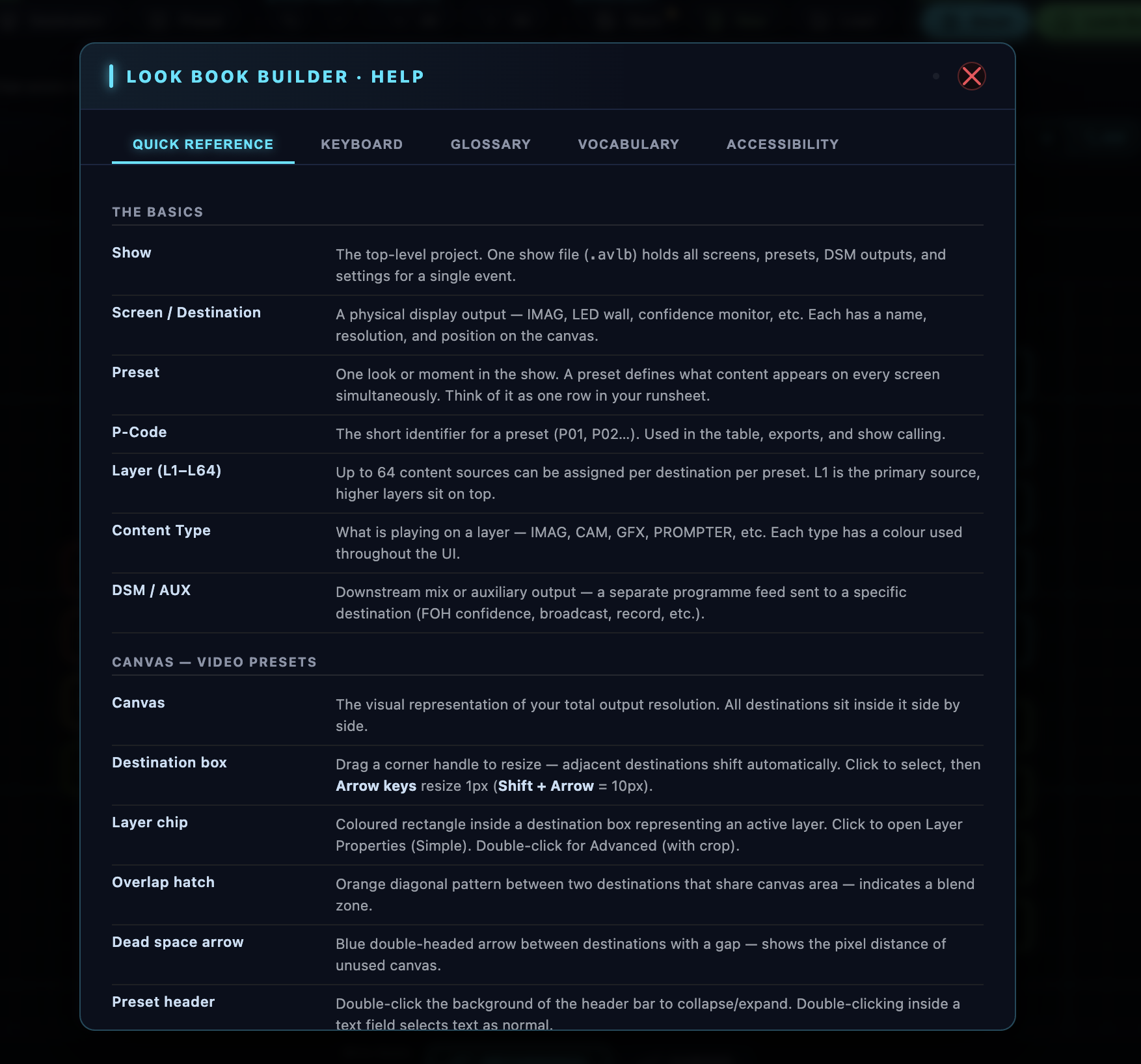 Help & Glossary